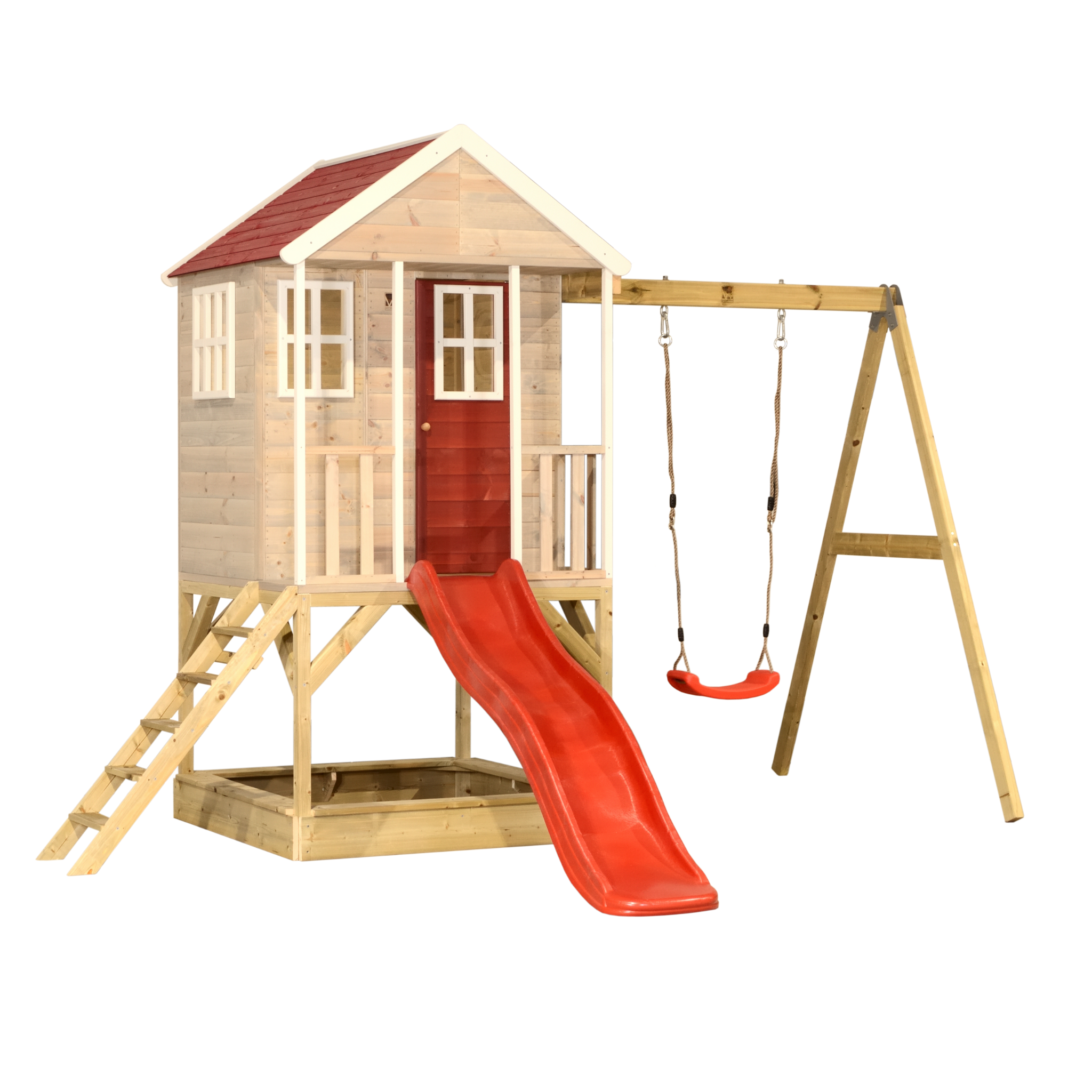 Wooden Playhouse Wooden Childrens Play Equipment PLUM DECKHOUSE