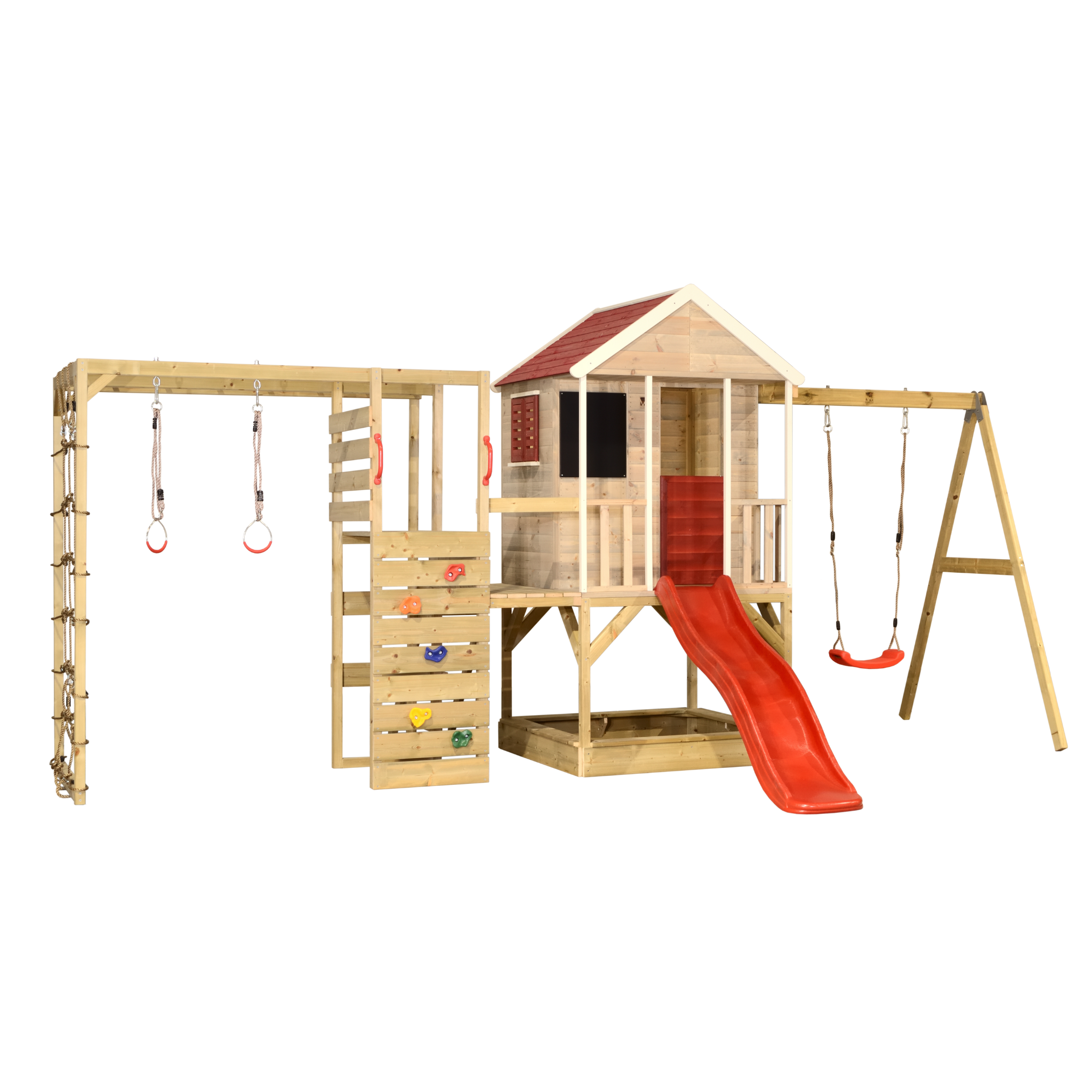 M9R-G Summer Adventure House with Platform, Slide and Single Swing + Gym Attachment