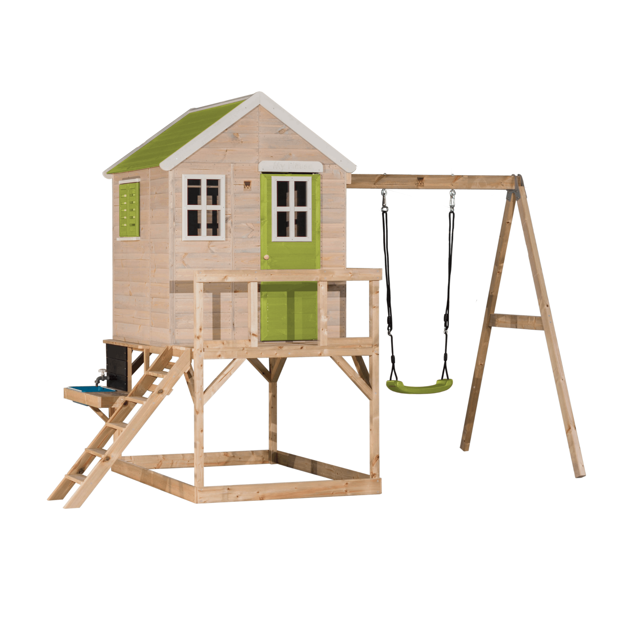 Wendi Toys M23L-K My Lodge with Platform and Single Swing + Kitchen Attachment
