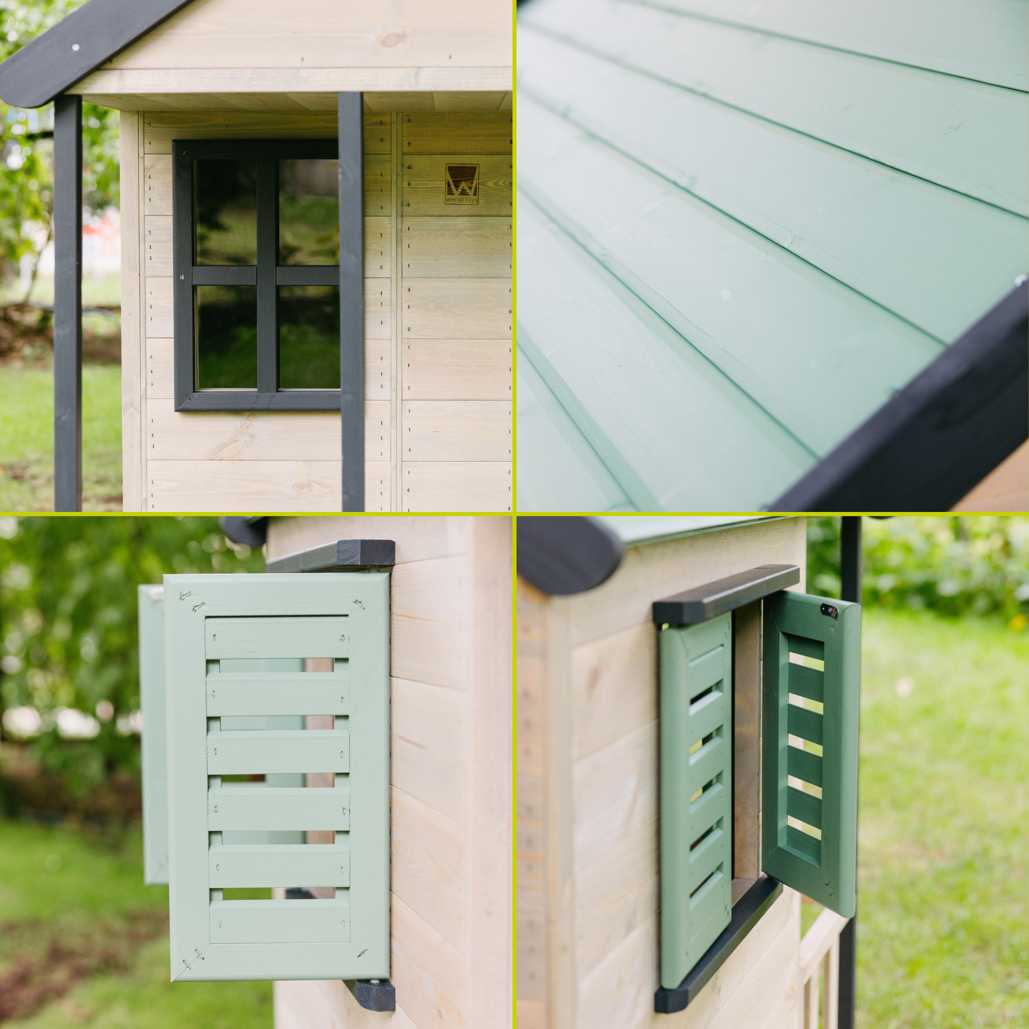 M60-K Adventure Cottage House with Platform, Slide and Double Swing + Kitchen Attachment