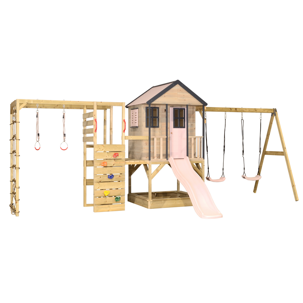 Wendi Toys M60-G Adventure Cottage House with Platform, Slide and Wendi Toys M60-G Adventure Cottage House with Platform, Slide and