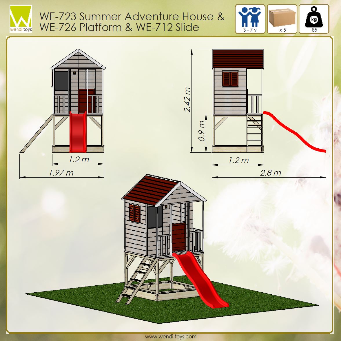 M7R Summer Adventure House with Platform and Slide