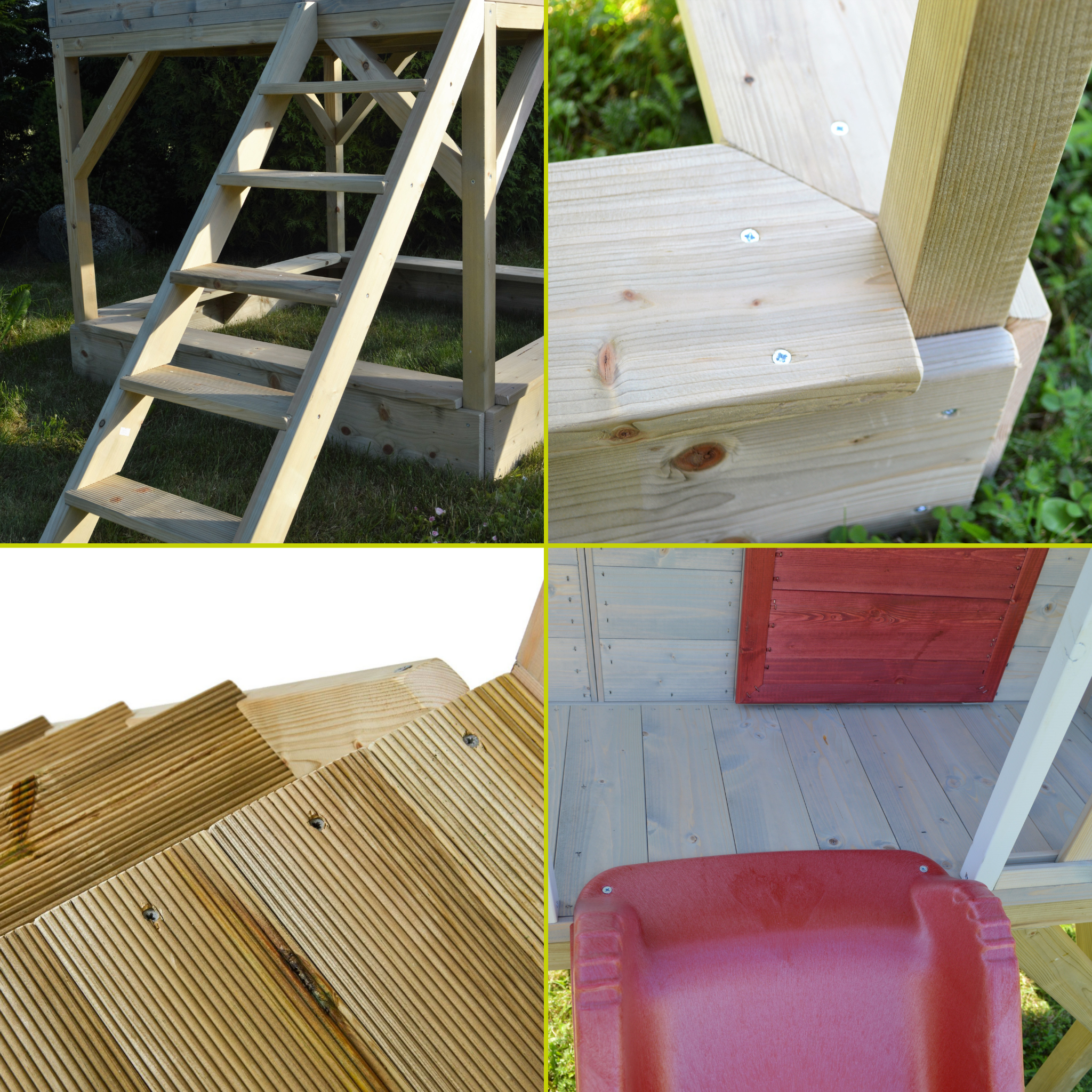 M30R-GK Nordic Adventure House with Platform, Slide and Double Swing + Gym & Kitchen Attachment