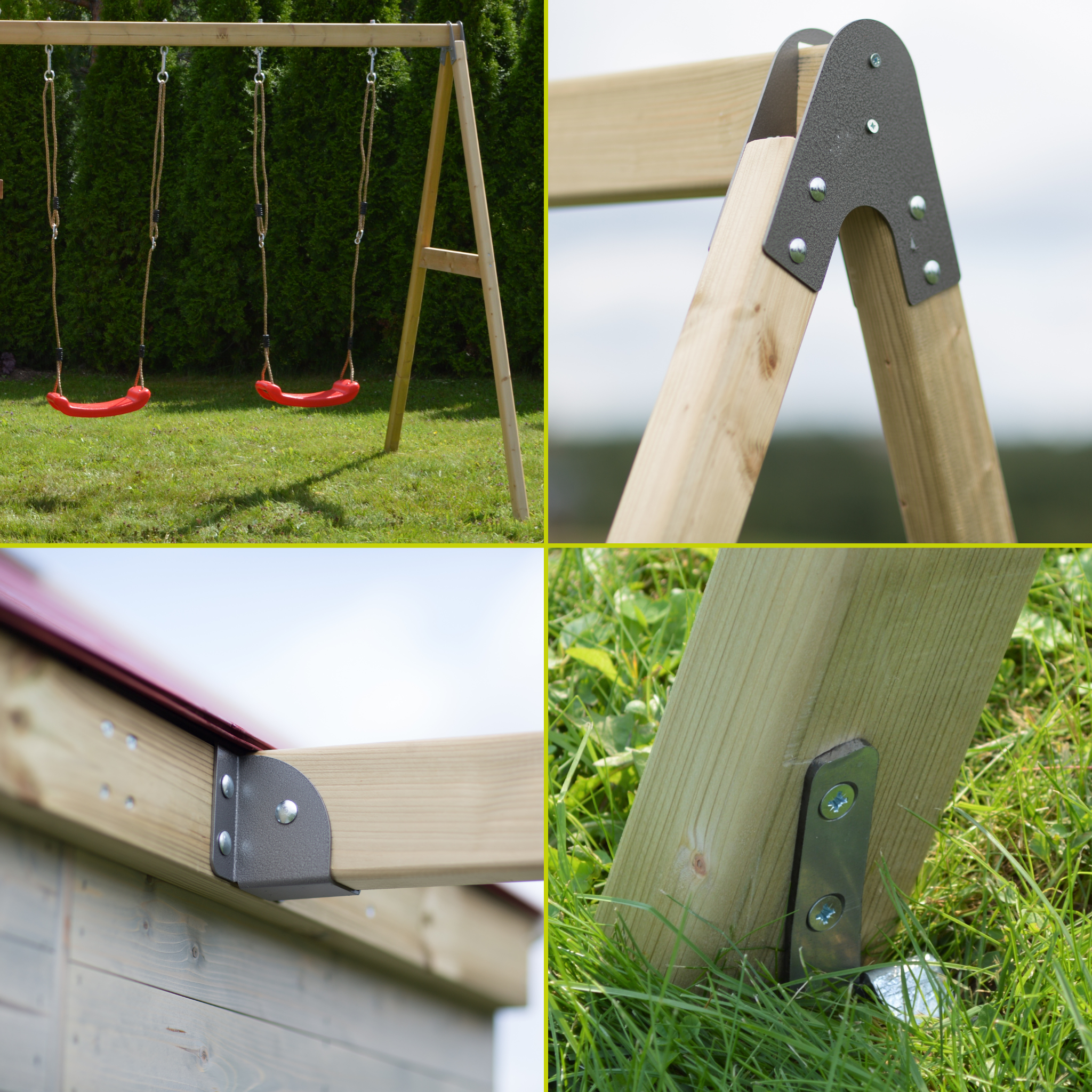 M29R-G Summer Adventure House with Platform, Slide and Double Swing + Gym Attachment