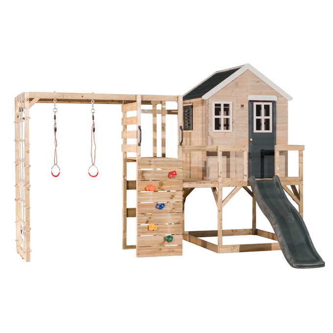M22-G My Lodge with Platform and Slide + Gym Attachment
